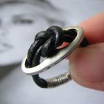 Leather Reef Love Knot Ring In Antiqued..