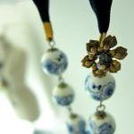 Cherry Blossom Porcelain / Ceramic Beaded Necklace..